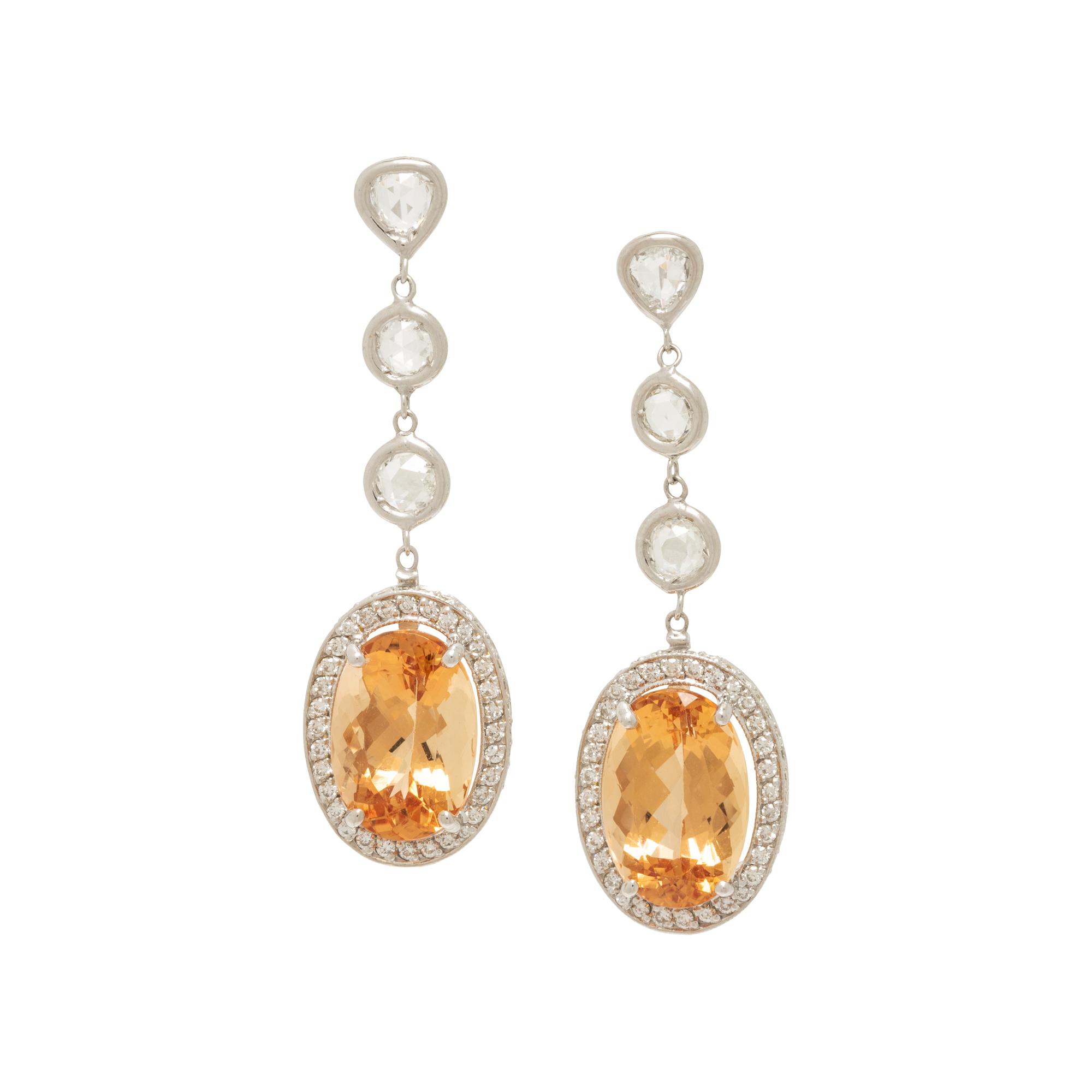 TOPAZ AND DIAMOND EARRINGS