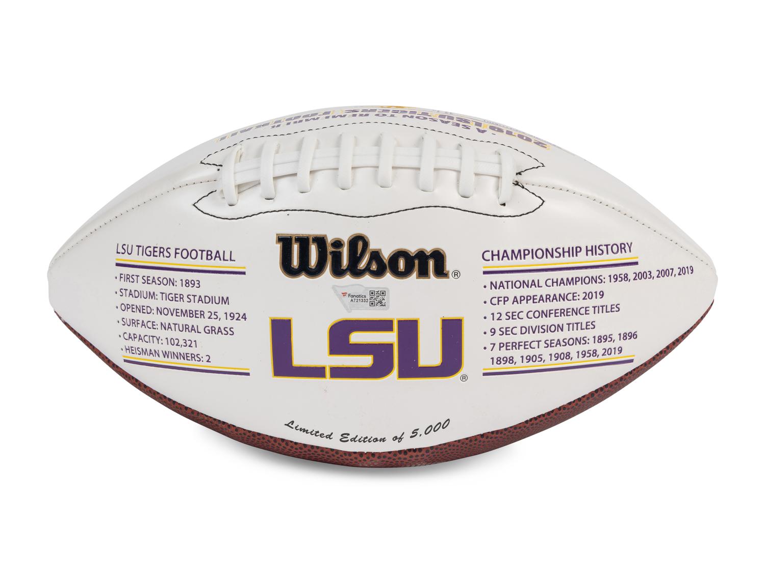 A Joe Burrow Signed Autograph LSU 2020 National Champions Football,