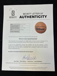 A Michael Jordan Signed Autograph Wilson Basketball (Beckett Authentication Services Letter)