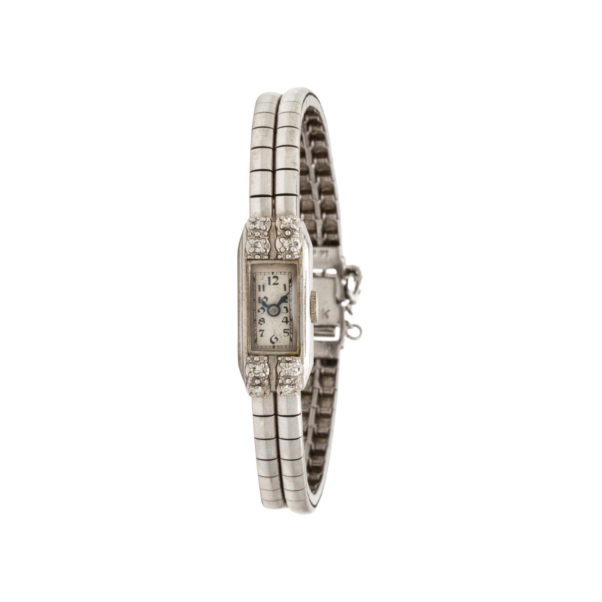 14K White Gold and Diamond Watch