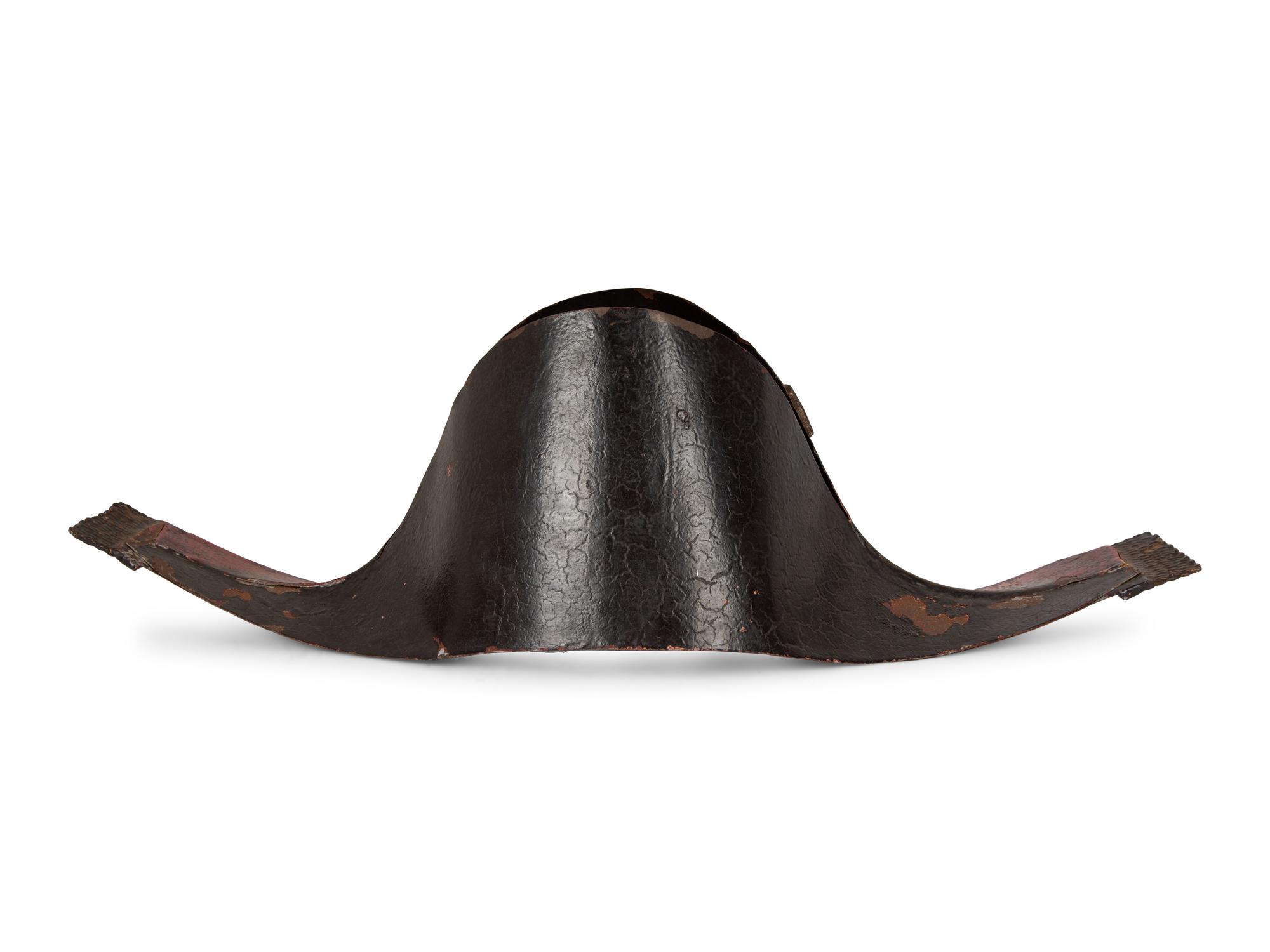 A French Tole Peint Model of a Bicorne Hat