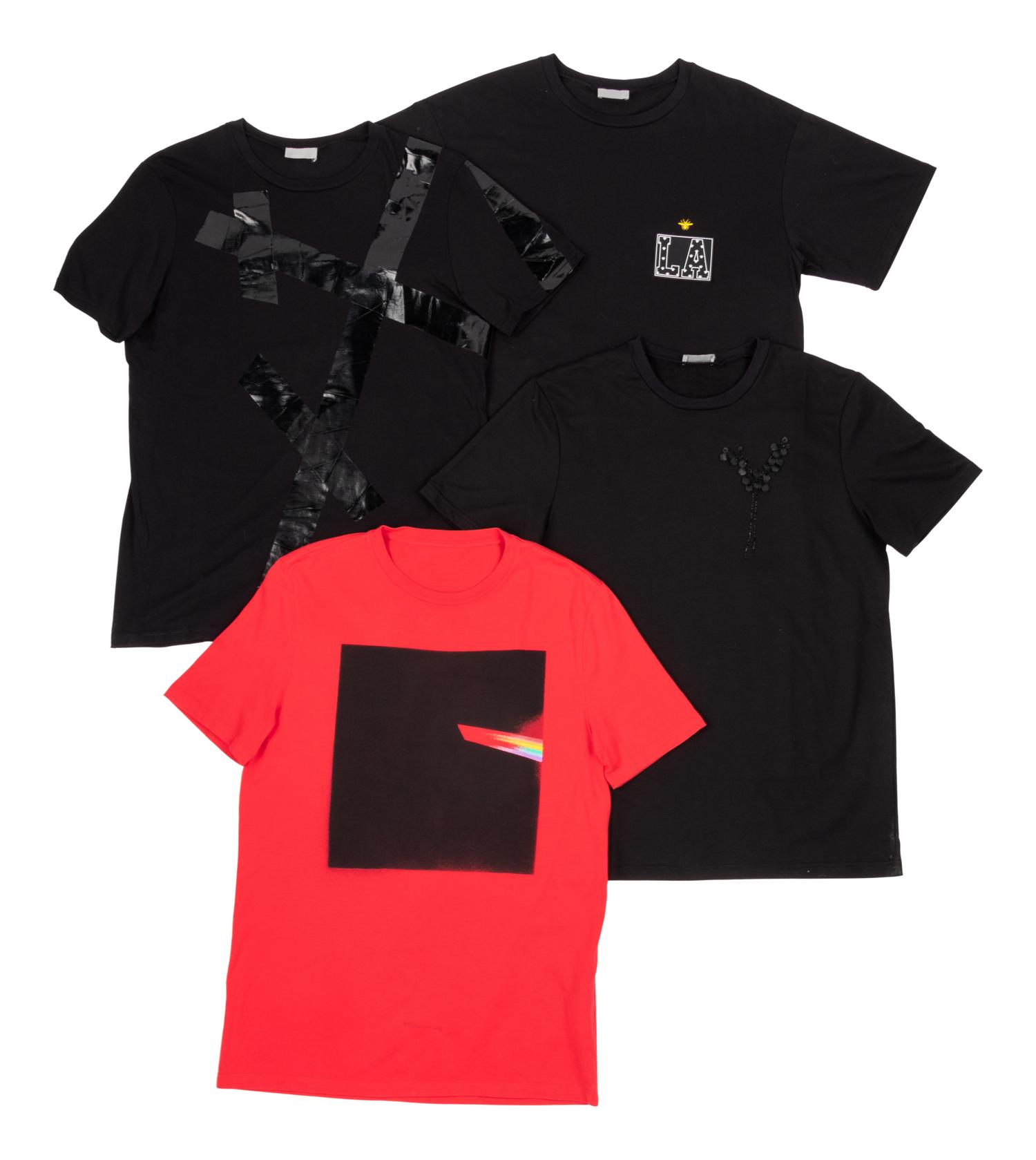 Four Men's Designer T-Shirts; Three Dior, One Margiela, c.2017 — BNY 173, 183, 190, 191