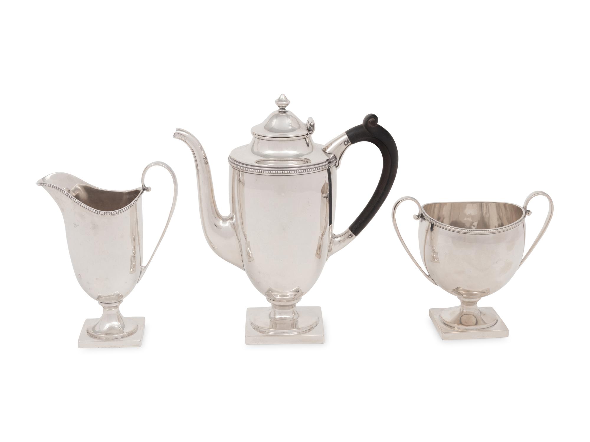An American Silver Three-Piece Coffee Service