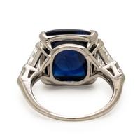 Sapphire, Diamond, and Platinum Ring