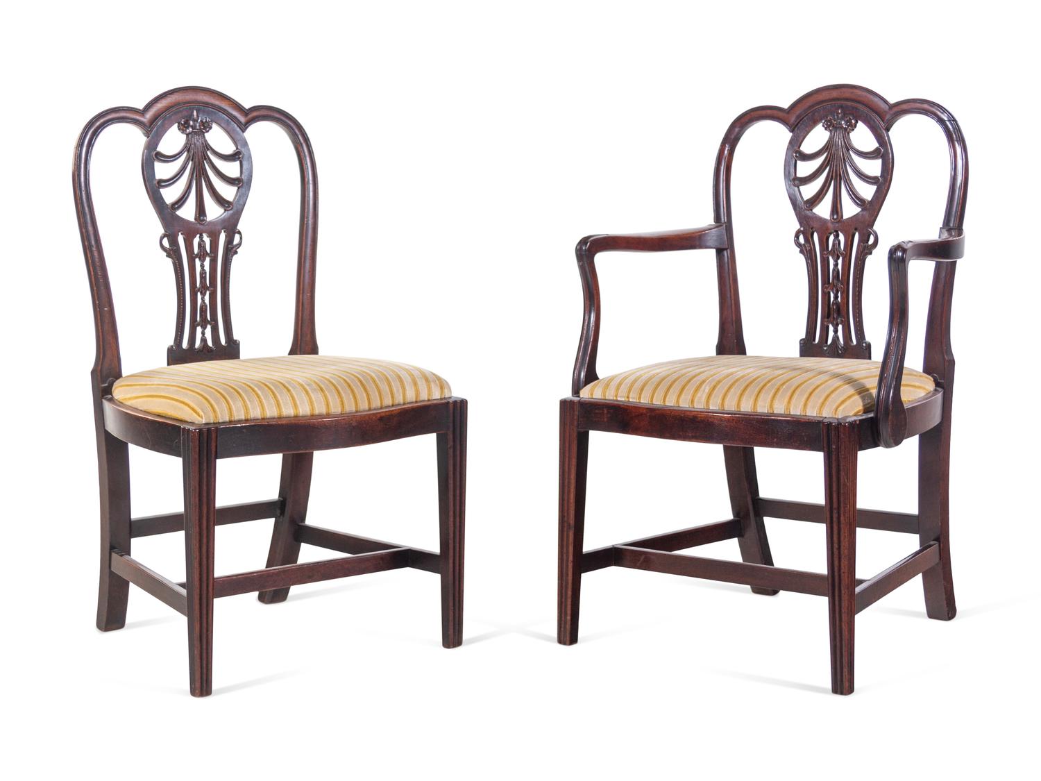 A Matched Set of Eight George III Style Mahogany Dining Chairs