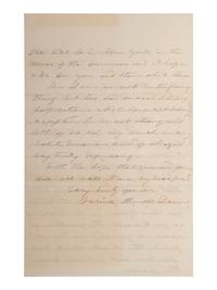 DAVIS, Varina Howell (1826-1906). Autograph letter signed ("Varina Howell Davis"). "Beauvoir House," 18 April 1888.