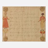 Johann Jacob Friedrich Krebs (c. 1749-1815) A Fraktur: A Romantic Verse