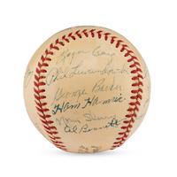 A 1951 Newport News Dodgers Team Signed Autograph Baseball