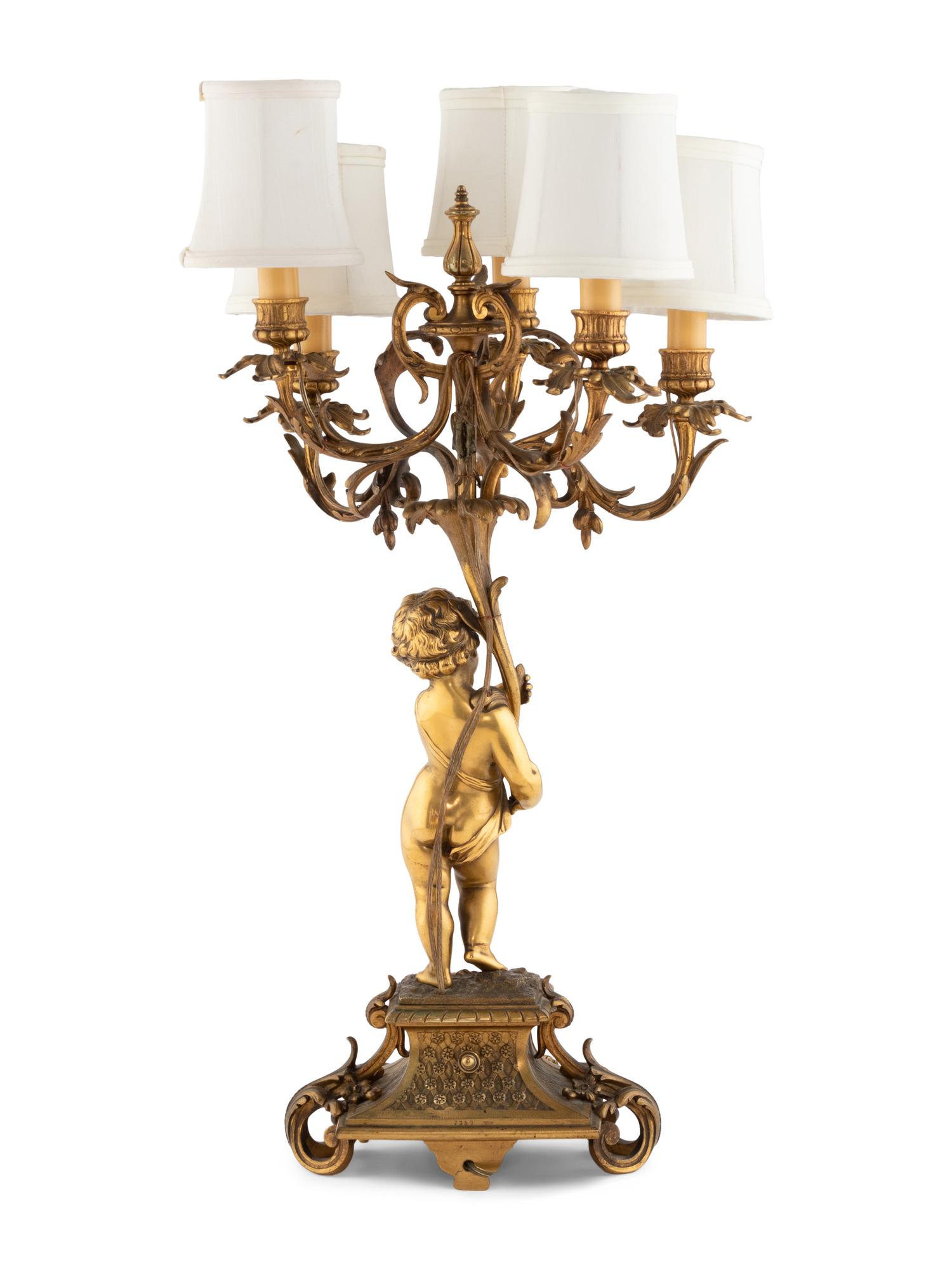 A French Gilt Bronze Five-Light Candelabrum