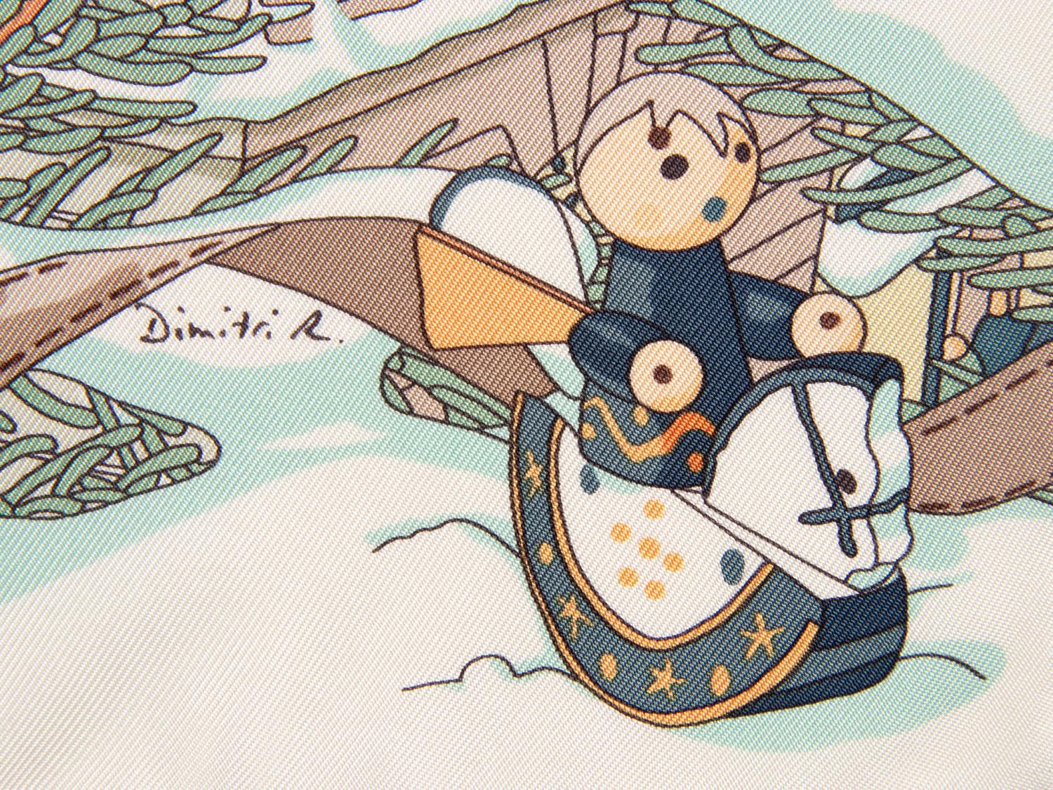 Hermès, Three Silk Scarves, Two Winter-Themed