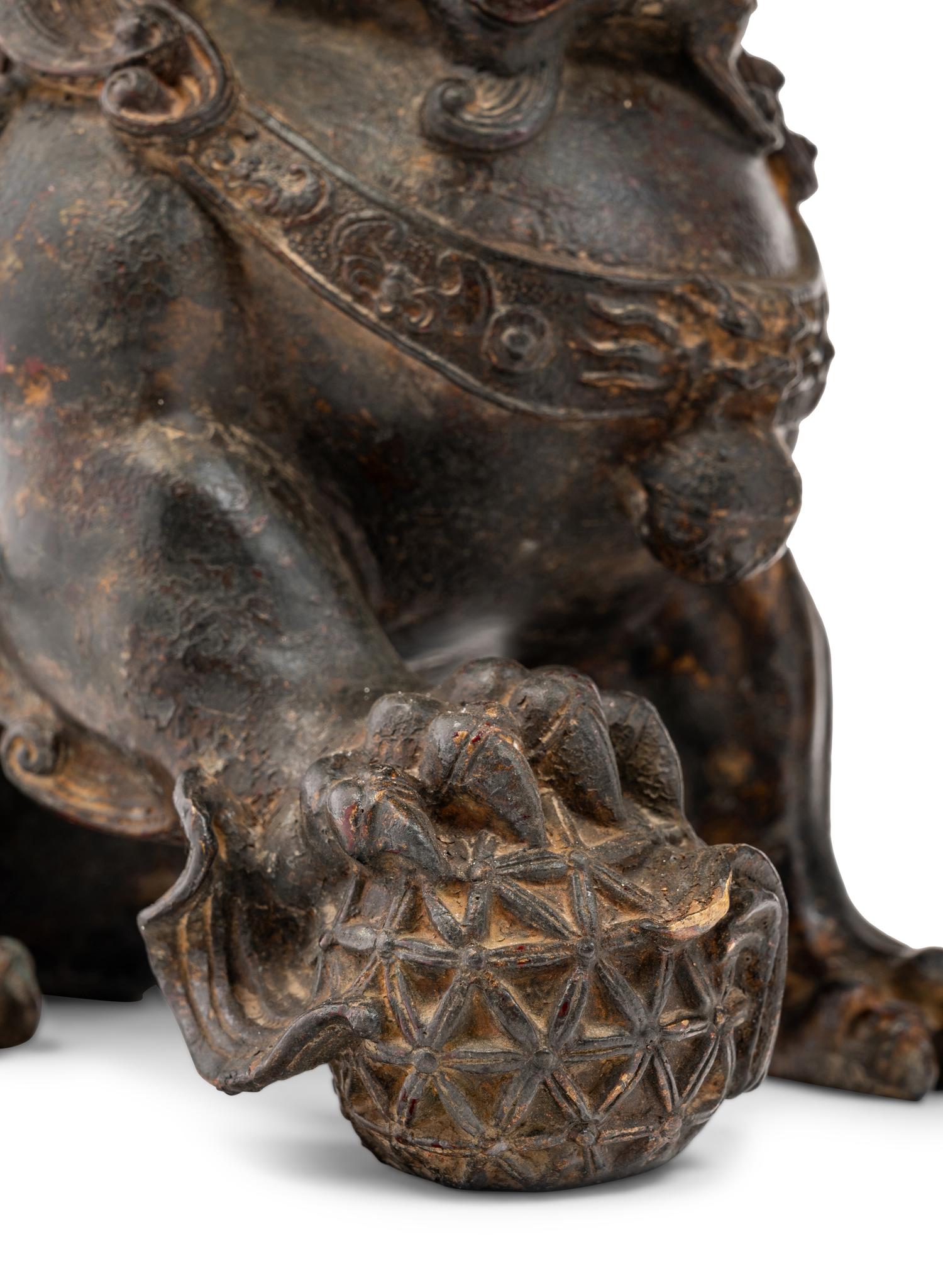 A Pair of Chinese Bronze Fu Lions
