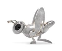 A Sterling Silver and Enamel Grasshopper Brooch, Mexican,