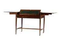 A Regency Ivory Inlaid and Silver Mounted Calamander Campaign Desk