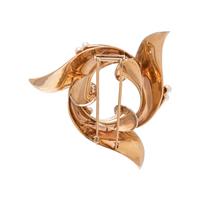 TRABERT & HOEFFER-MAUBOUSSIN, RETRO, ROSE GOLD, CULTURED PEARL AND DIAMOND BROOCH