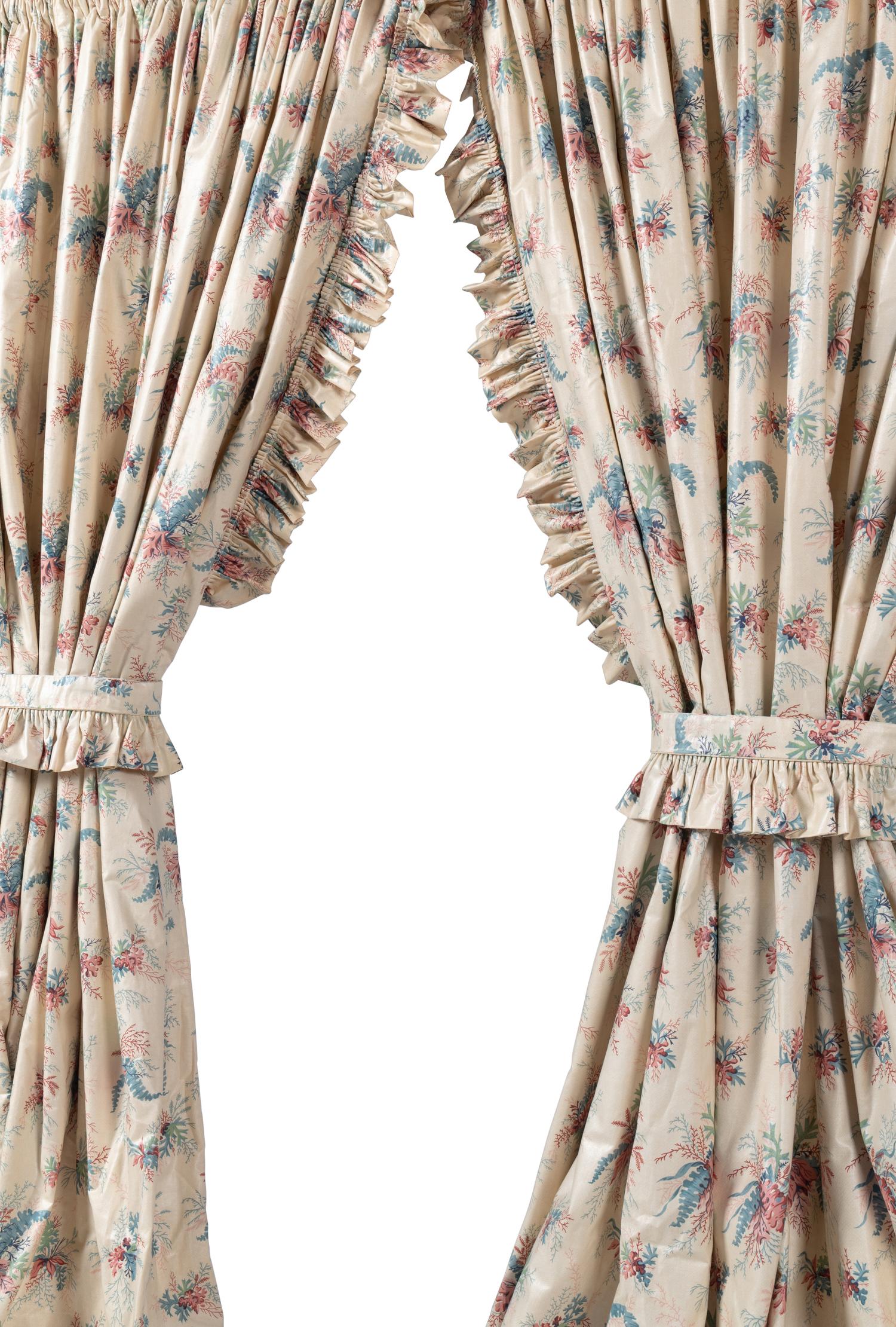 Two Pairs of Chintz Drapery Panels