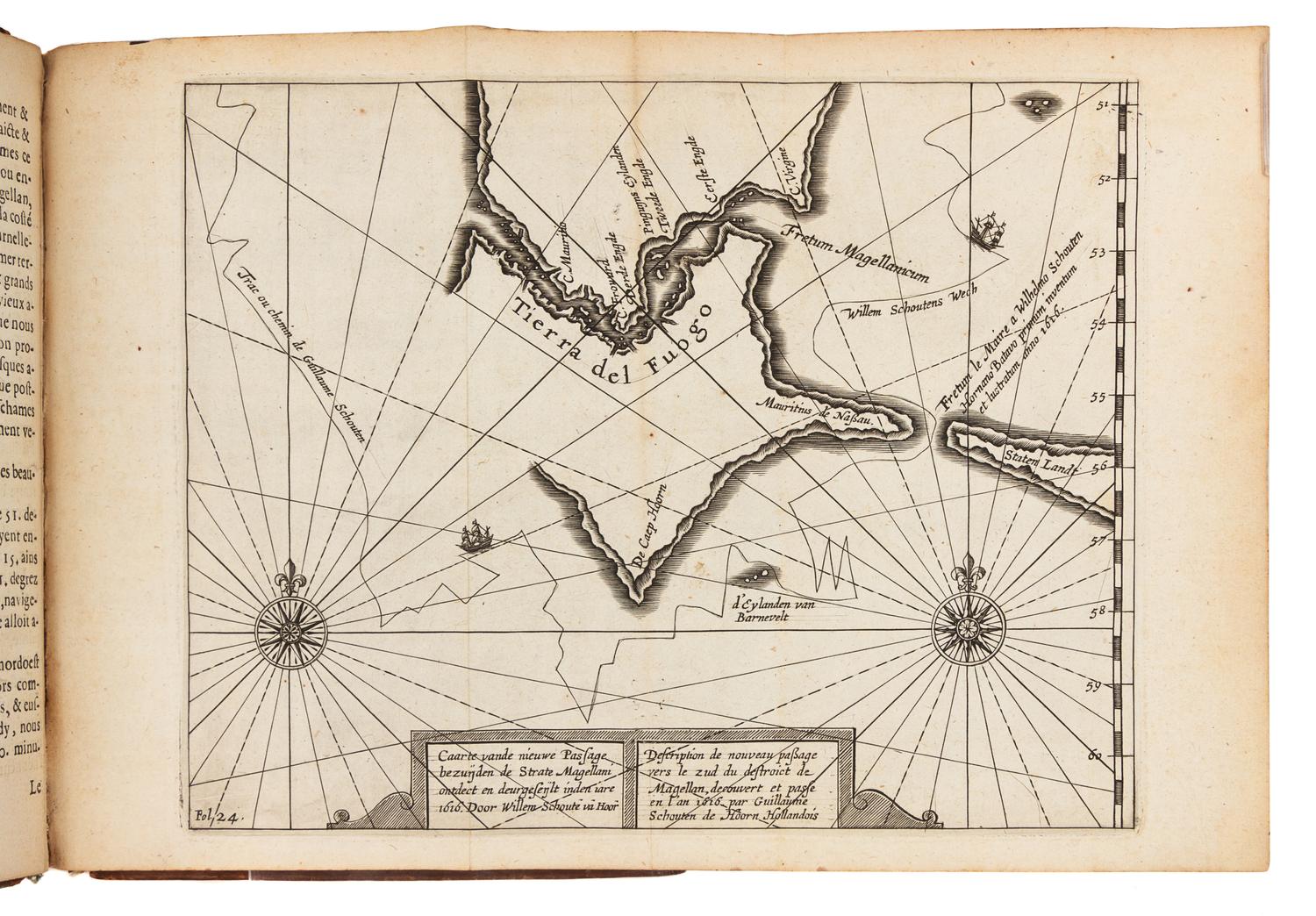 SCHOUTEN, Willem Corneliszoon (ca 1567-1625). Journal ou Description du Merveilleux Voyage de Guillaume Schouten. Amsterdam, 1619.