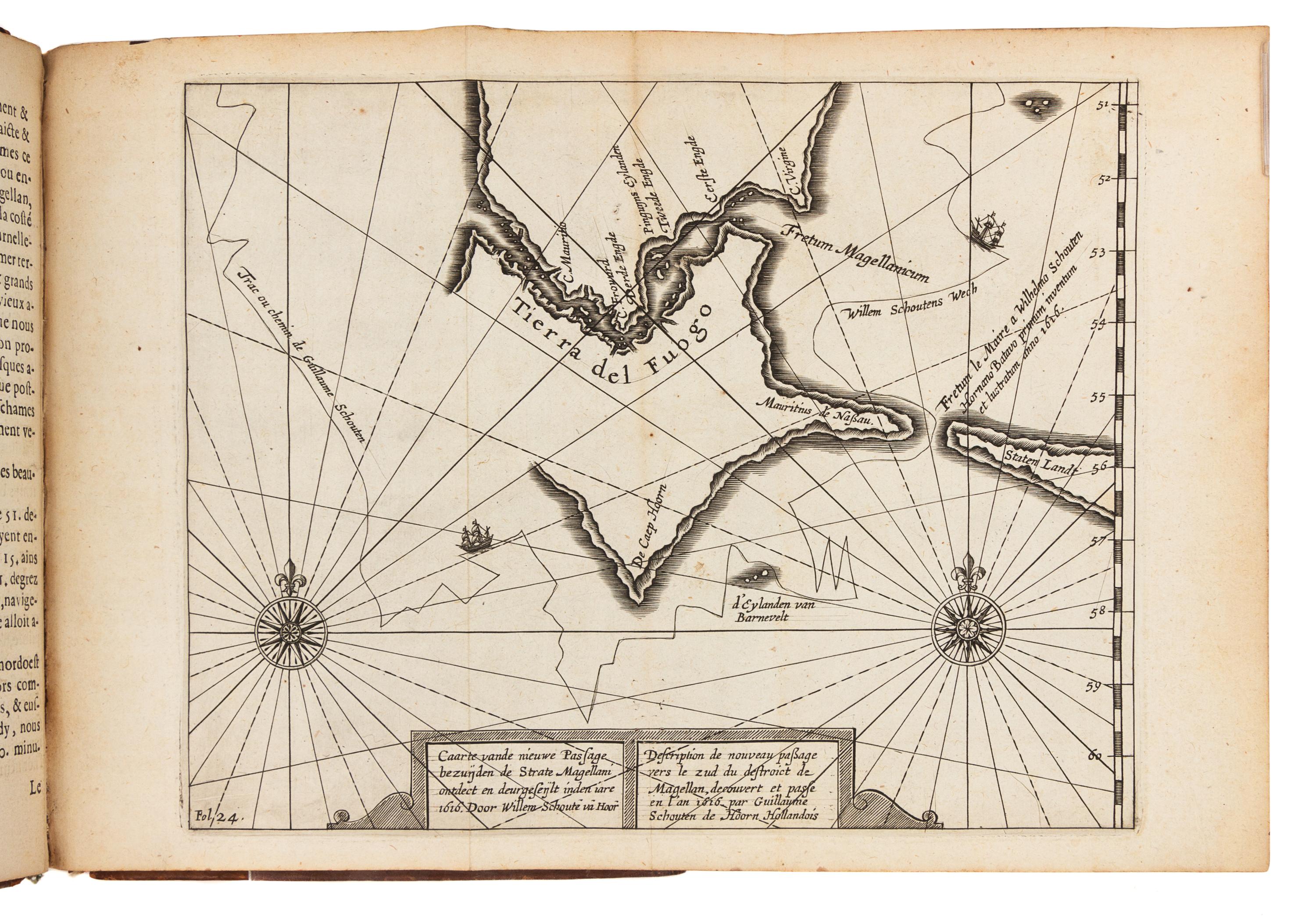 SCHOUTEN, Willem Corneliszoon (ca 1567-1625). Journal ou Description du Merveilleux Voyage de Guillaume Schouten. Amsterdam, 1619.