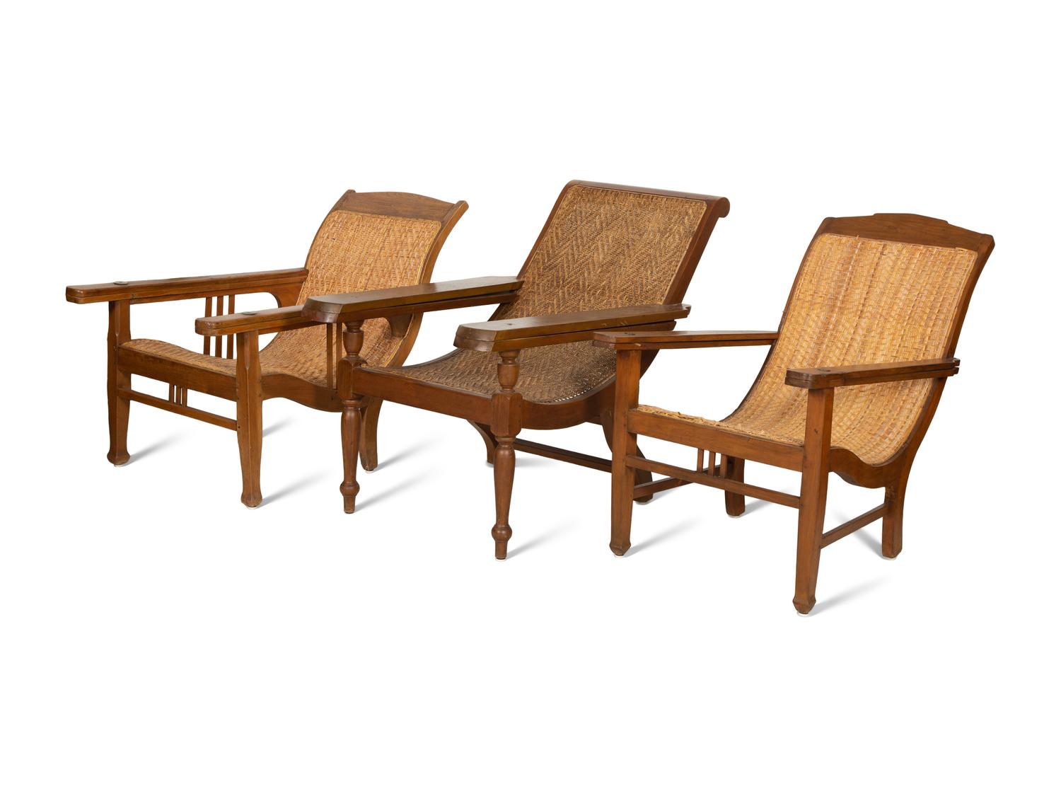Three Anglo-Indian Style Plantation Chairs