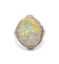 Art Deco, Platinum, Opal and Diamond Ring