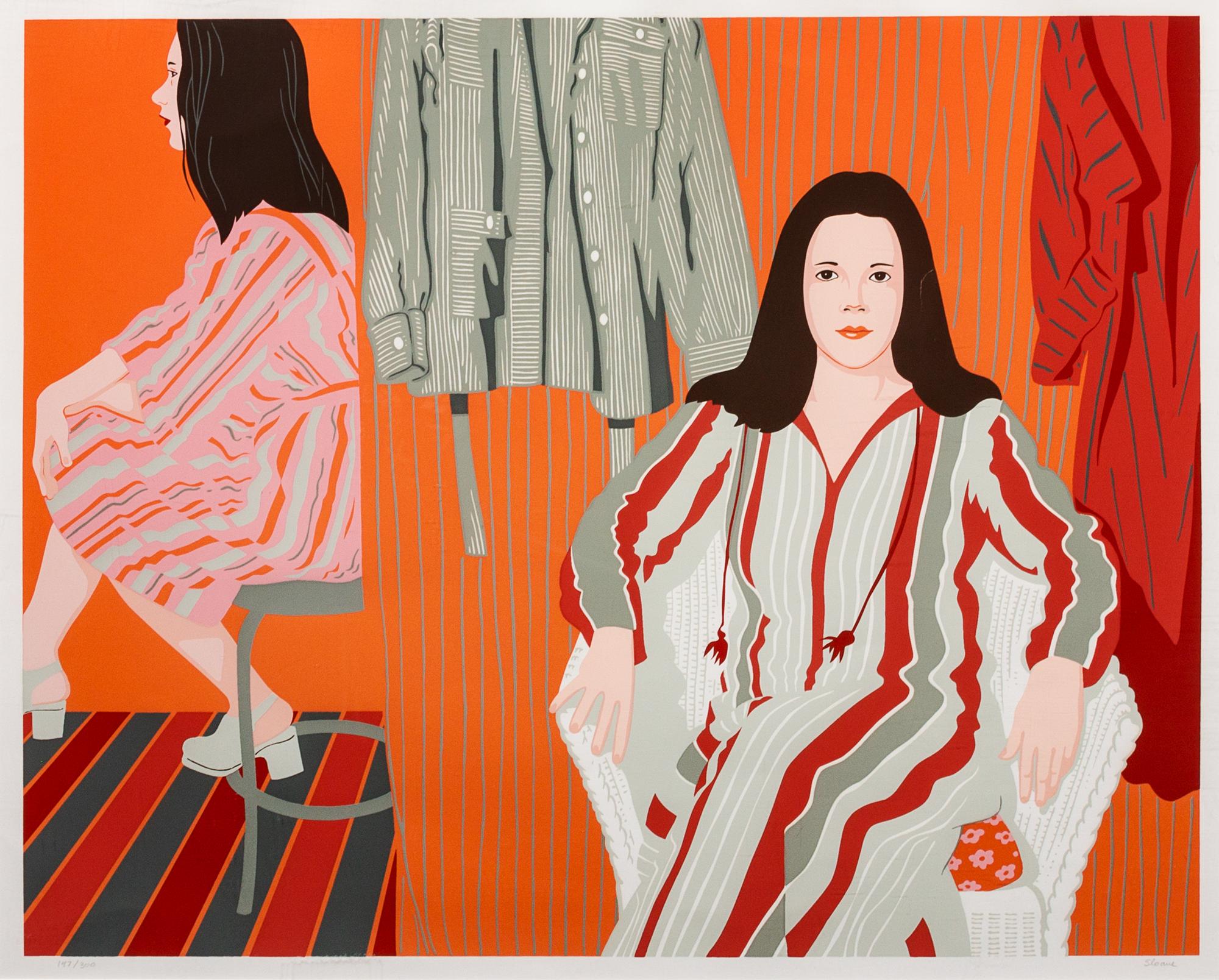 Phyllis Sloane, (American, 1921-2009), Woman in Red Room