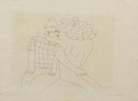 Karl Wirsum, (American, b. 1939), Untitled (Kissing Couple), c. 1963