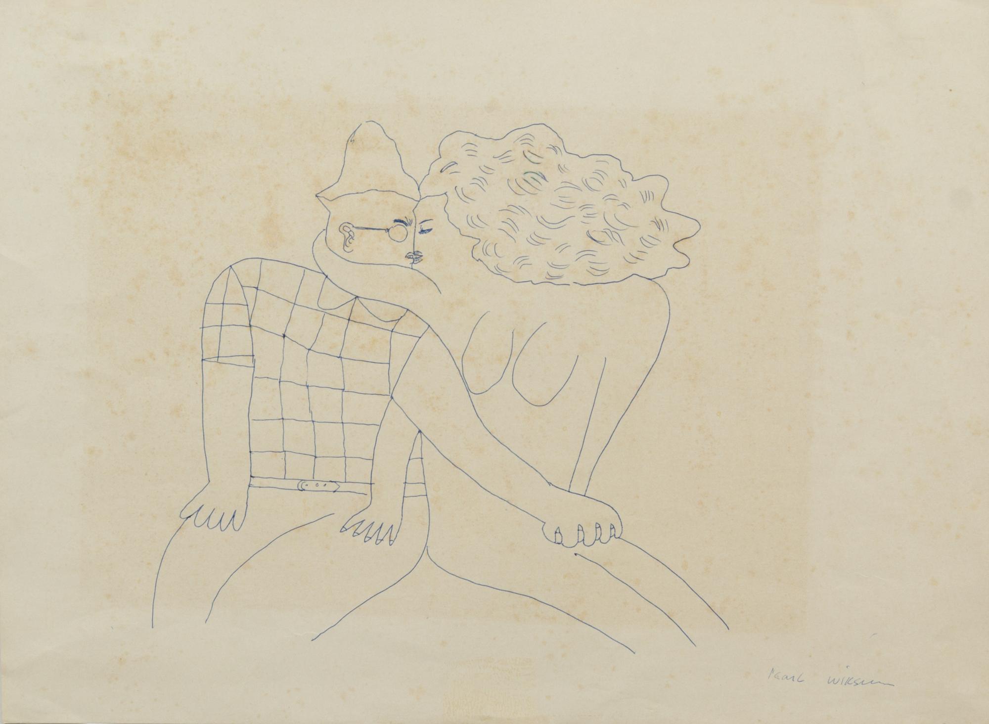 Karl Wirsum, (American, b. 1939), Untitled (Kissing Couple), c. 1963