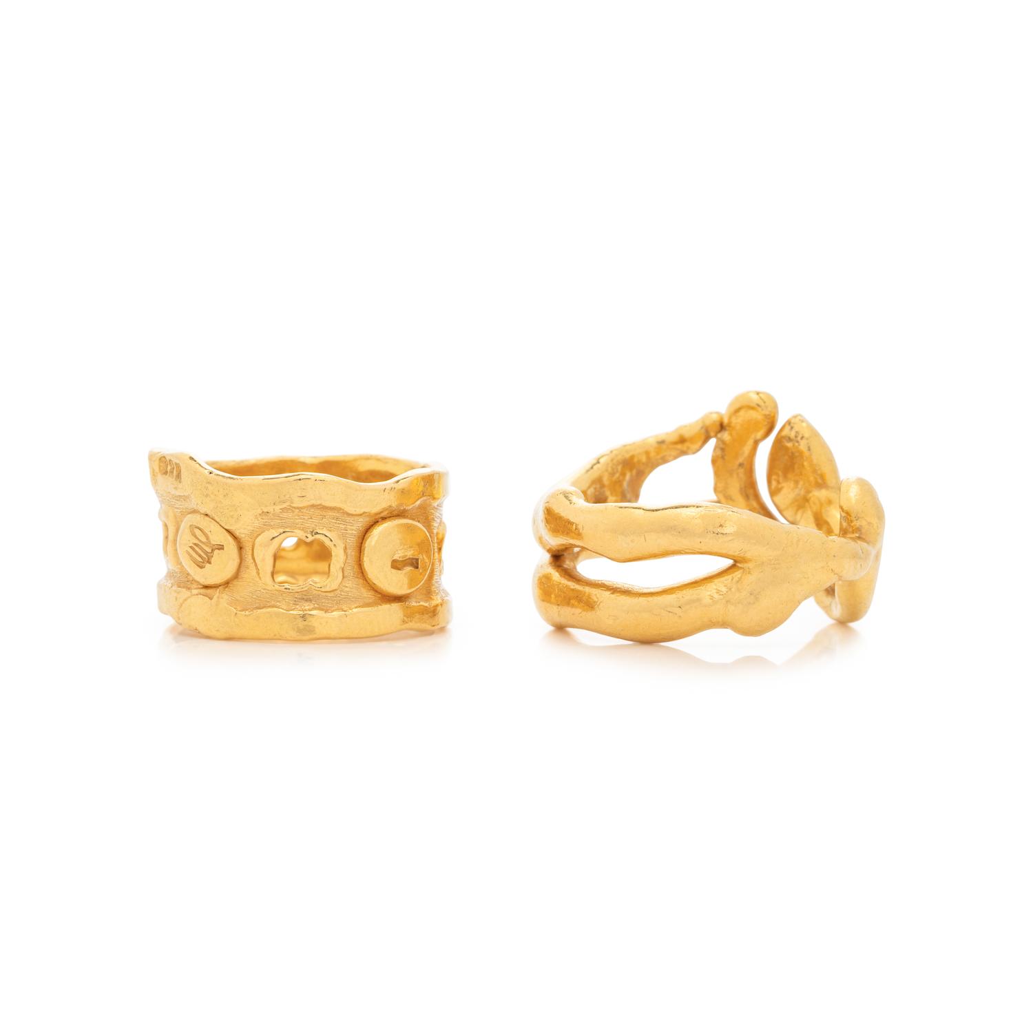 JEAN MAHIE, COLLECTION OF HIGH KARAT YELLOW GOLD RINGS