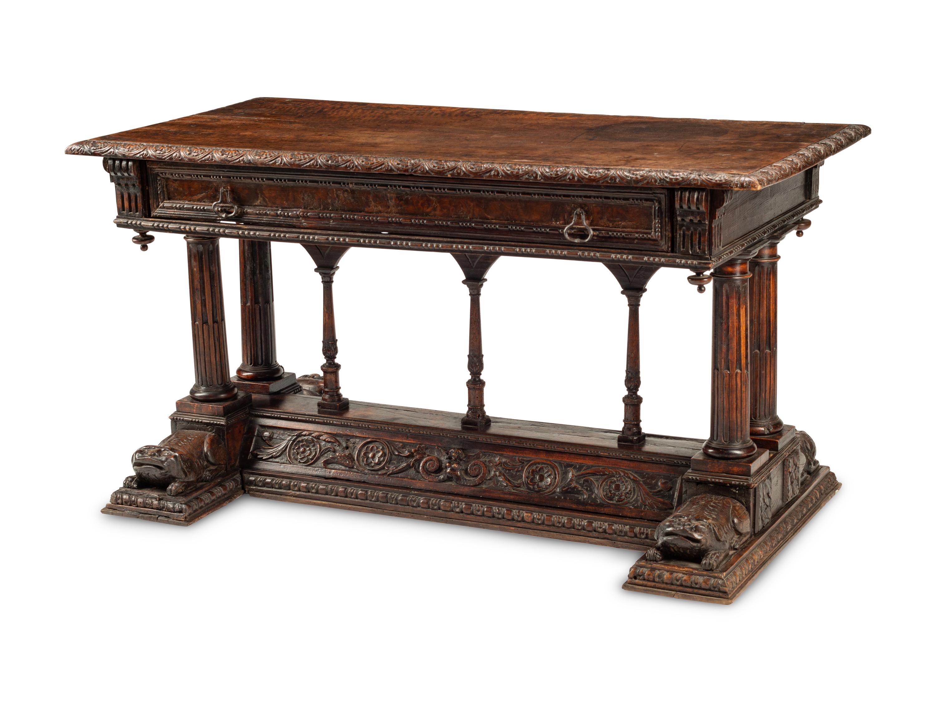 An Italian Baroque Walnut Table