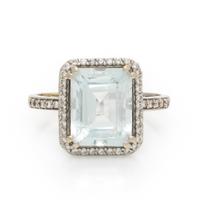 Birks, Aquamarine and Diamond Ring