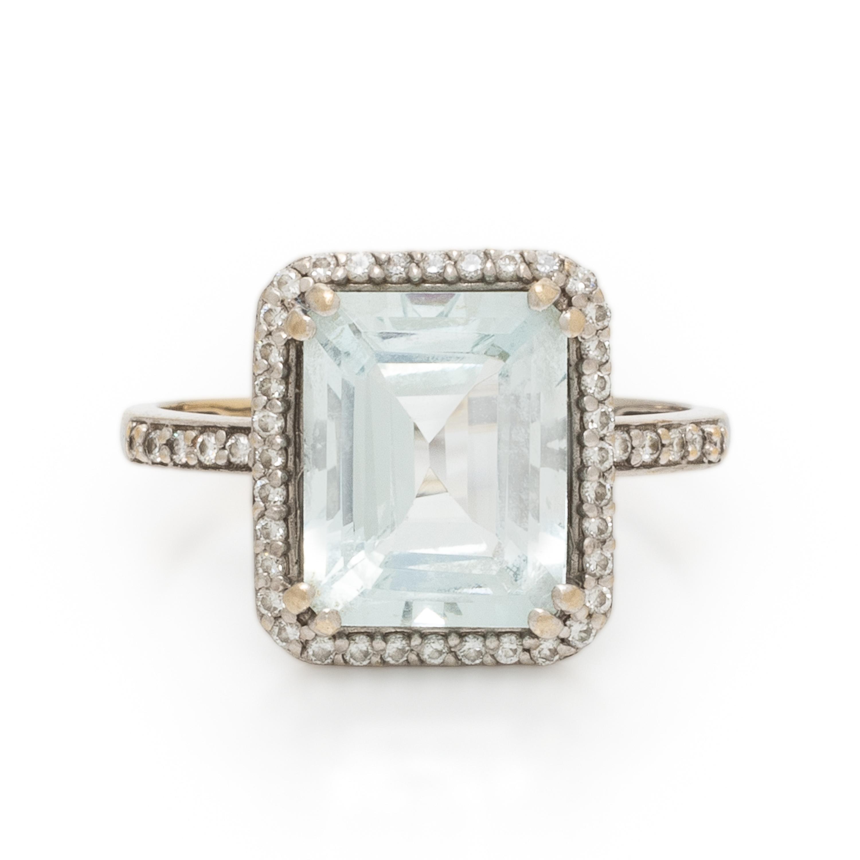 Birks, Aquamarine and Diamond Ring