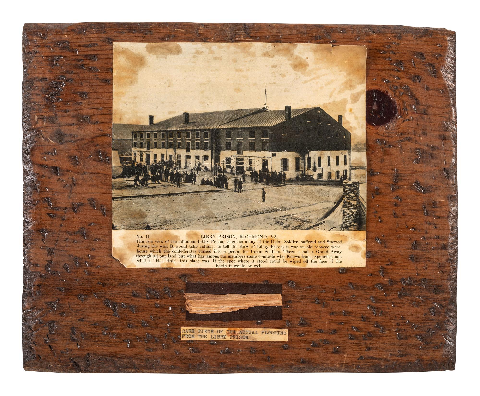 [CIVIL WAR]. [GARDNER, Alexander (1821-1882), photographer]. Libby Prison, Richmond, VA., April, 1865 . [ With: ] Libby Prison relic.