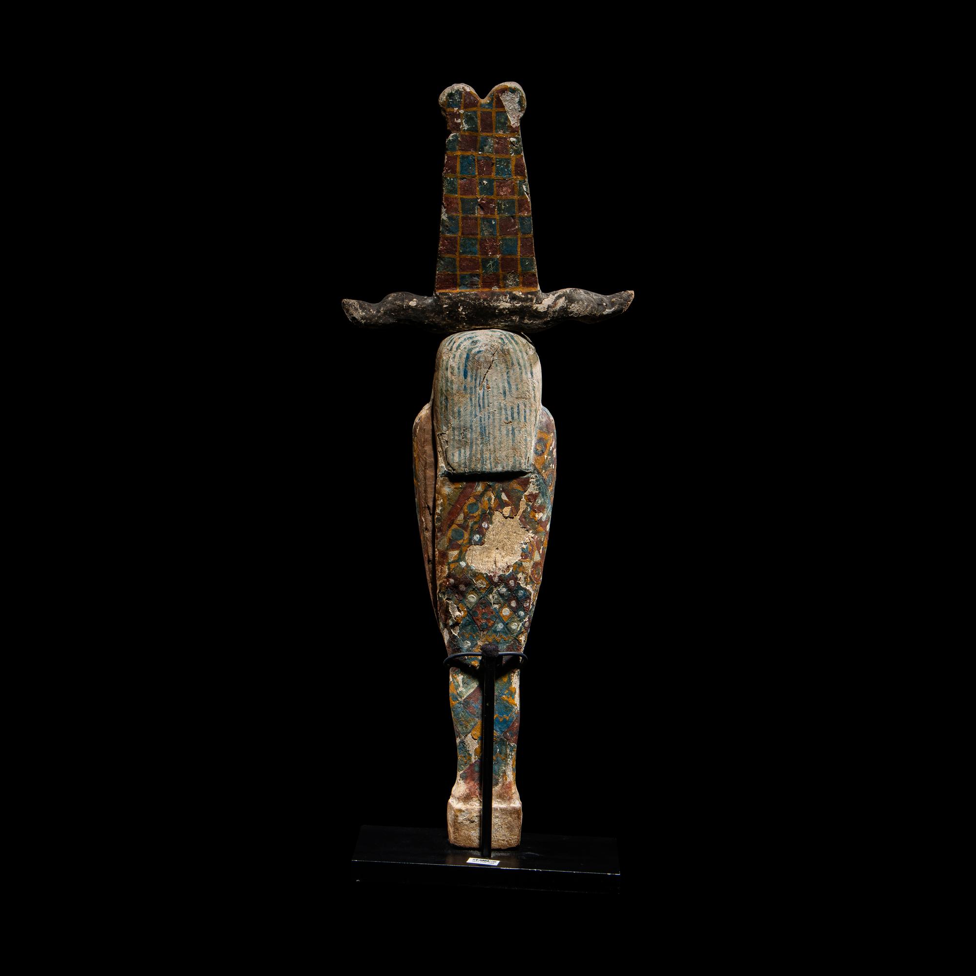 An Egyptian Gilt and Painted Wood Ptah-Sokar-Osiris