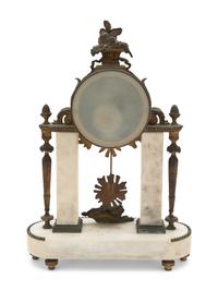 A French Gilt Bronze and Marble Mantel Clock