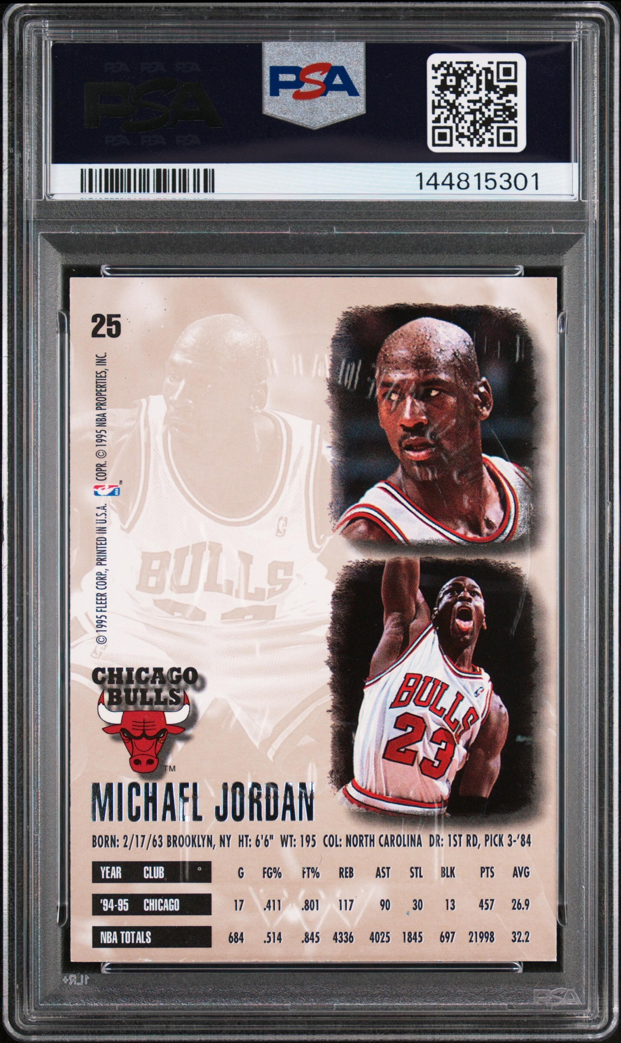 A 1995 Topps Stadium Club Beam Team Michael Jordan Basketball Card