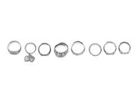 Eight Chinese Silver and Metal Rings