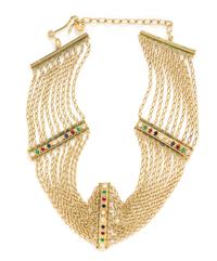 An 18 Karat Yellow Gold, Diamond, Ruby, Sapphire and Emerald Choker Necklace, 49.10 dwts.
