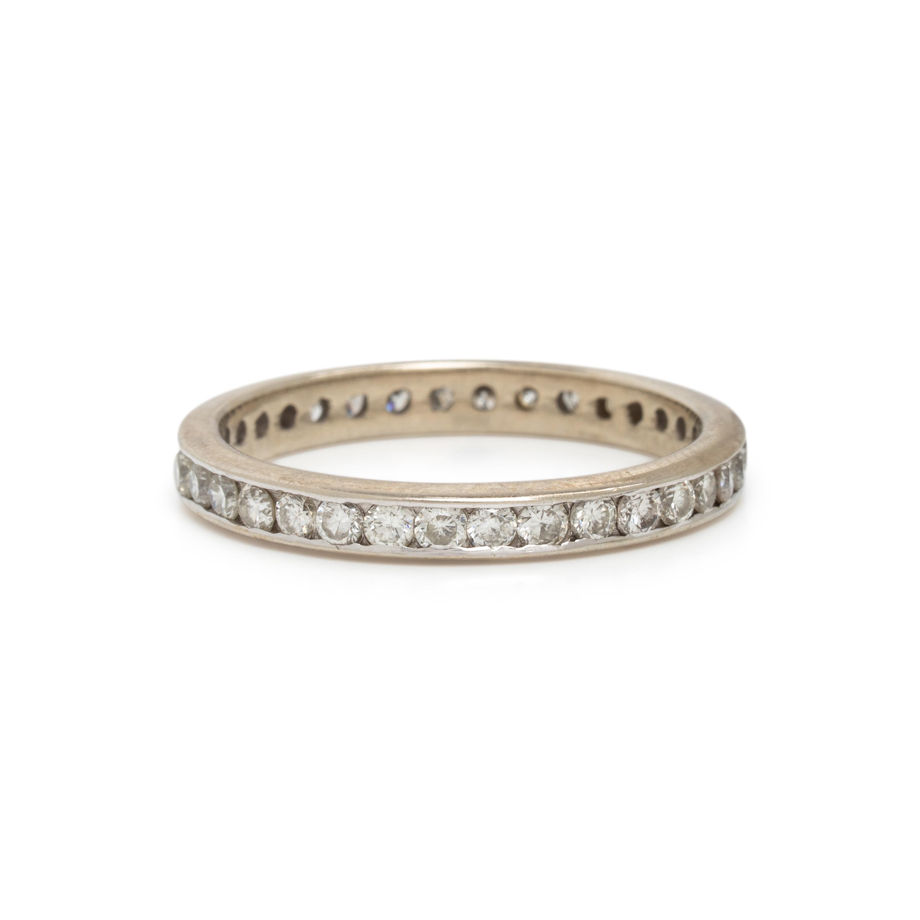 Pair of Diamond and White Gold Eternity Bands