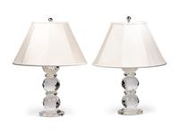 A Pair of Ralph Lauren Cut-Glass Daniela Table Lamps