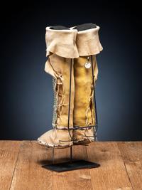 Comanche Beaded Hide Boot Moccasins