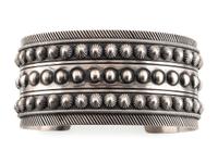 Navajo Cast Sterling Silver Cuff Bracelet