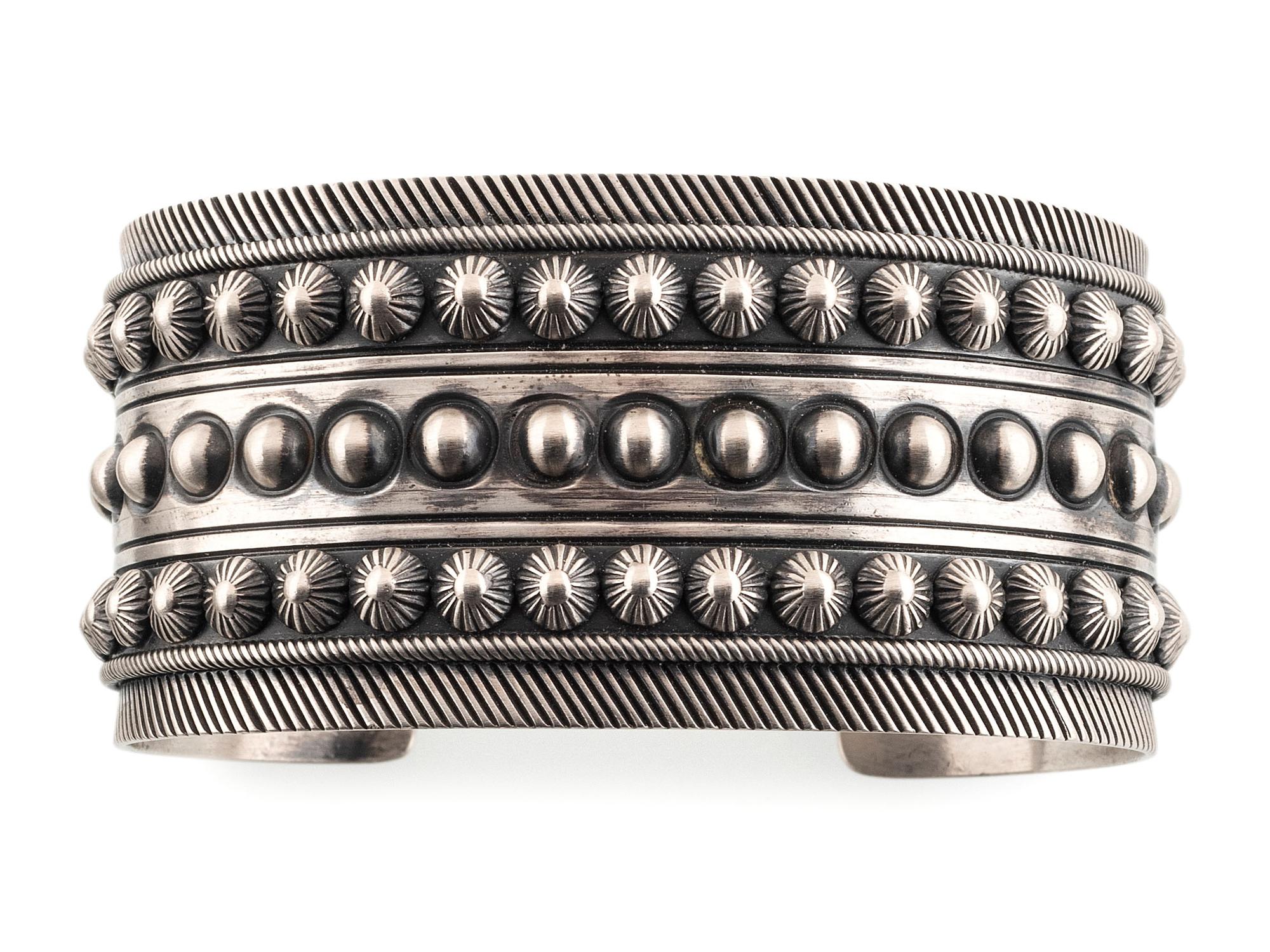 Navajo Cast Sterling Silver Cuff Bracelet