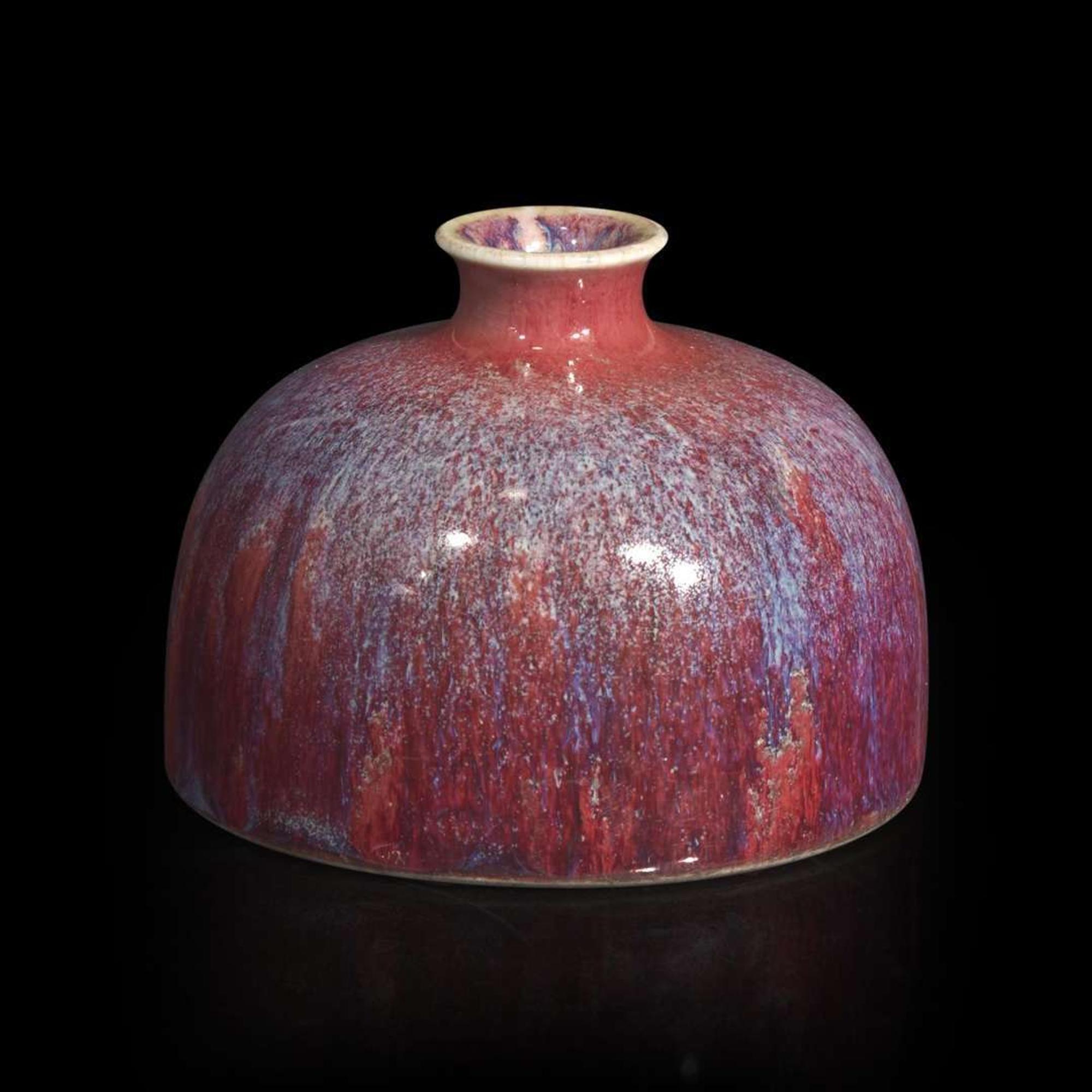 A Chinese flambé-glazed "beehive" water coupe, Taibai zun 窑变釉太白樽 Qing Dynasty, 18th-19th century ? ???????