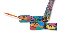 Two Carved and Polychrome Painted Folk Art Snakes