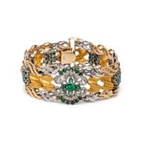 BICOLOR GOLD, EMERALD, AND DIAMOND BRACELET