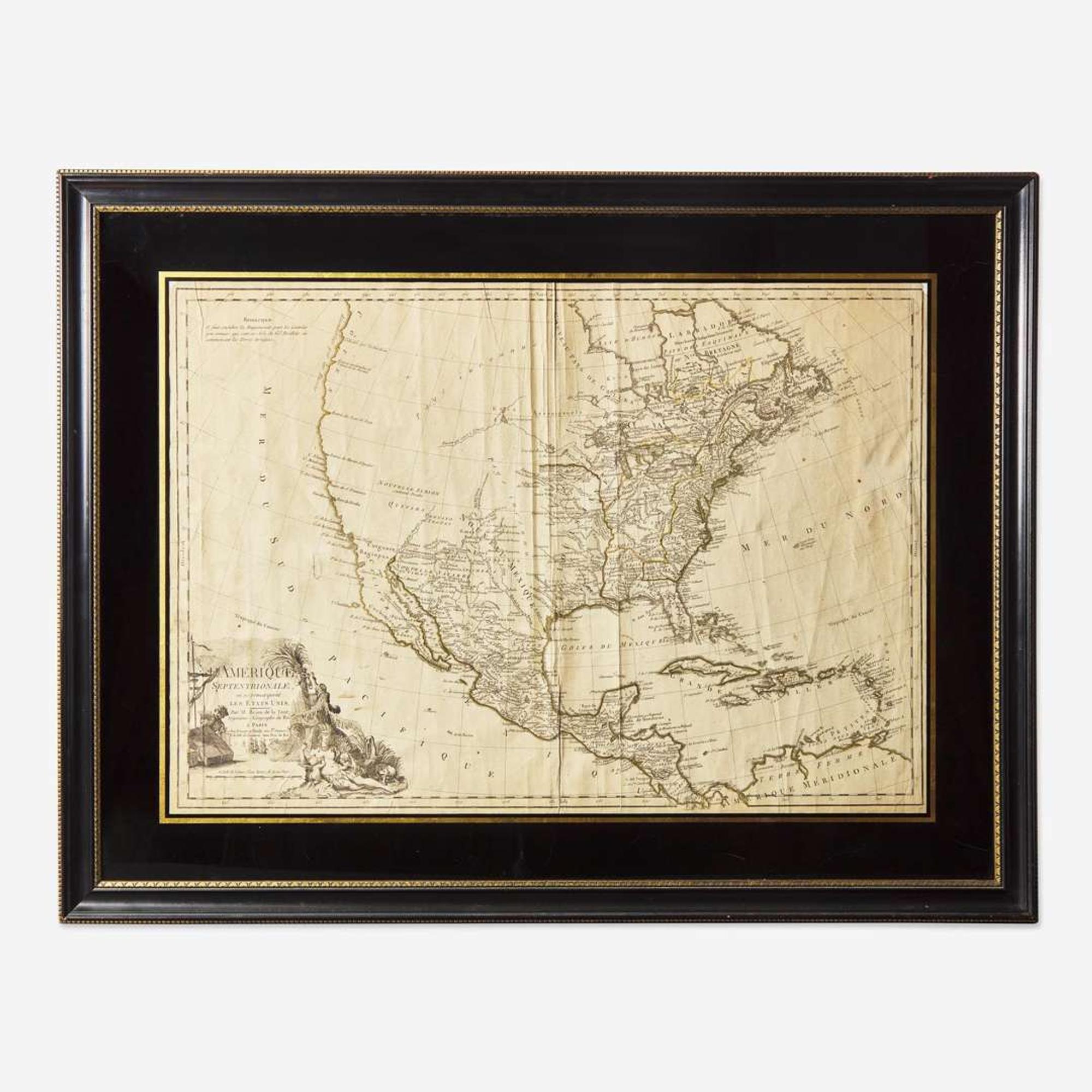 [Maps & Atlases] Tour, (Louis) Brion de la L'Amerique Septentrionale, ou se remarquent les Etats Unis.