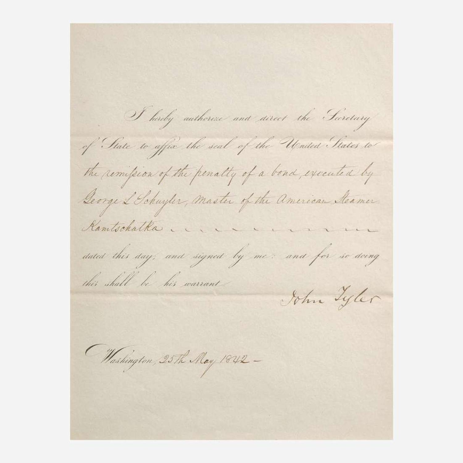 [Presidential] Van Buren, Martin, and John Tyler, and James K. Polk Group of 3 Signed Items