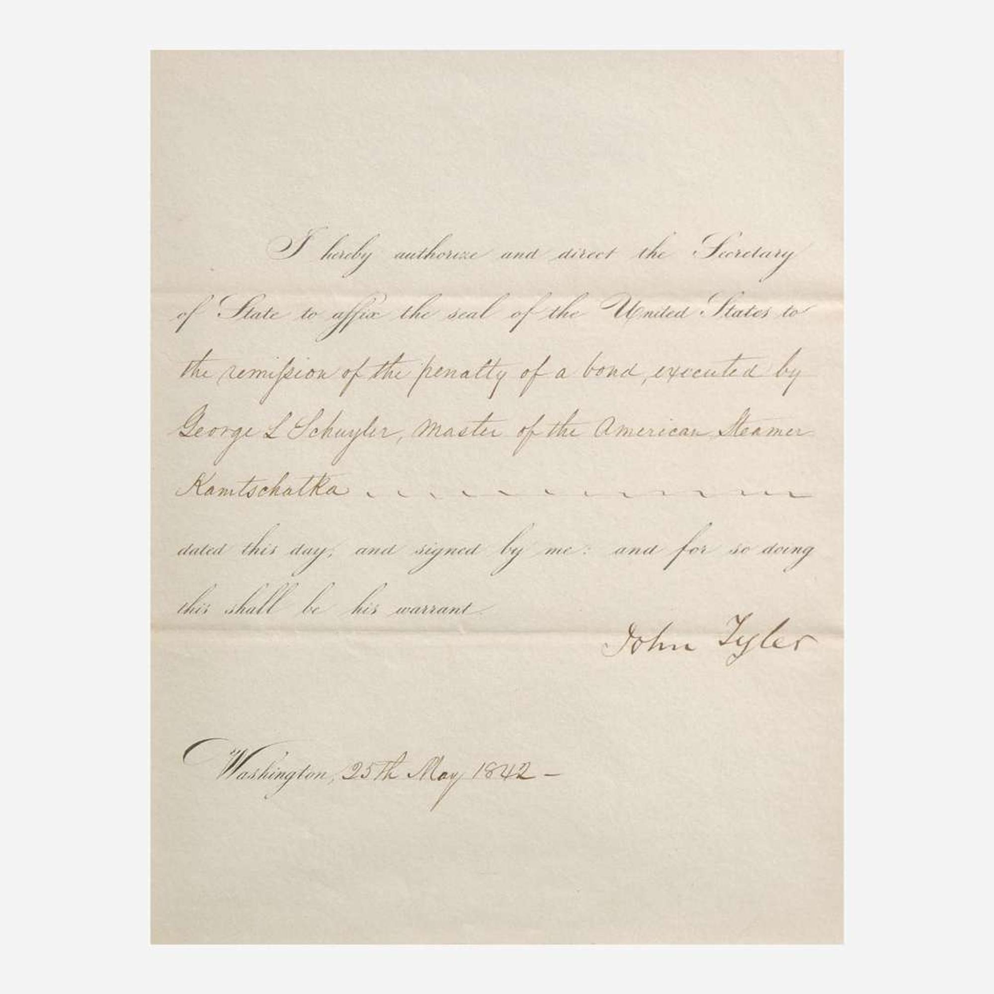 [Presidential] Van Buren, Martin, and John Tyler, and James K. Polk Group of 3 Signed Items