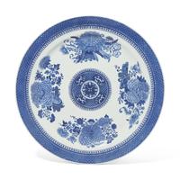 A Large Chinese Export Porcelain Blue Fitzhugh Charger