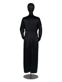 Geoffrey Beene Black Satin Gown with Scarf and Evening Bag