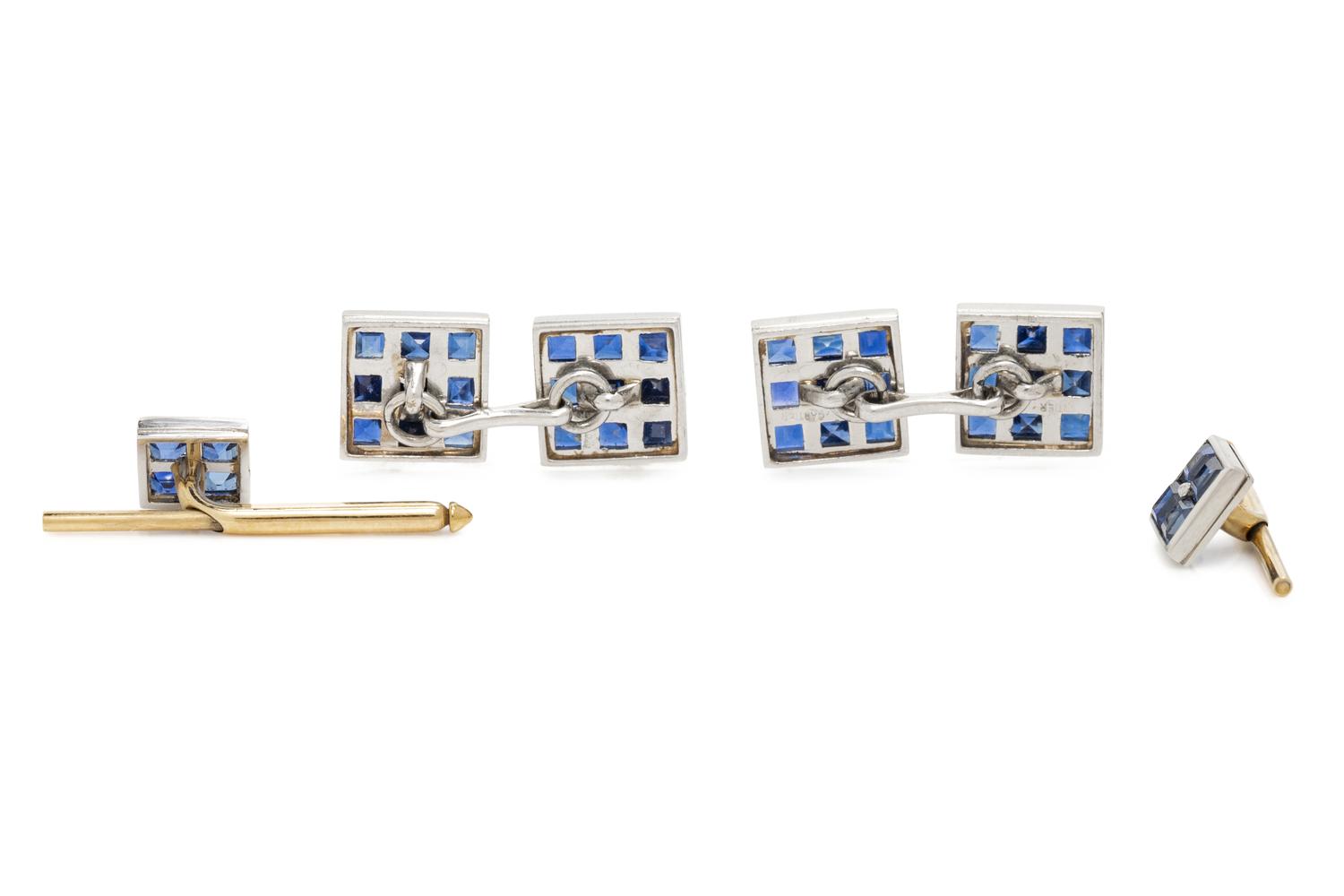 CARTIER, SAPPHIRE DRESS SET